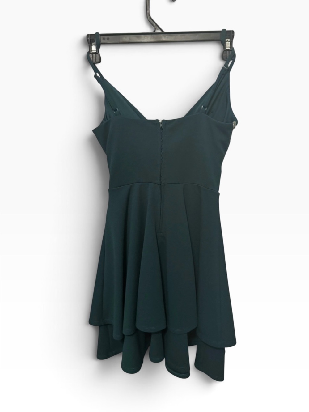 Honey and Rosie Dark Green V-Neck A-Line Dress. Size XS - Picture 3 of 7